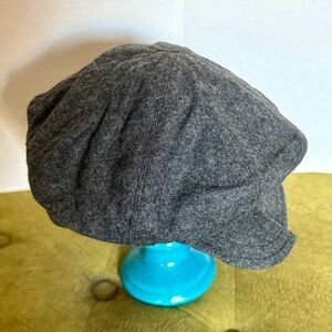 NEWSBOY CAP CHARCOAL GREY MUFFIN HAT WOOL BLEND CLASSIC OSFM